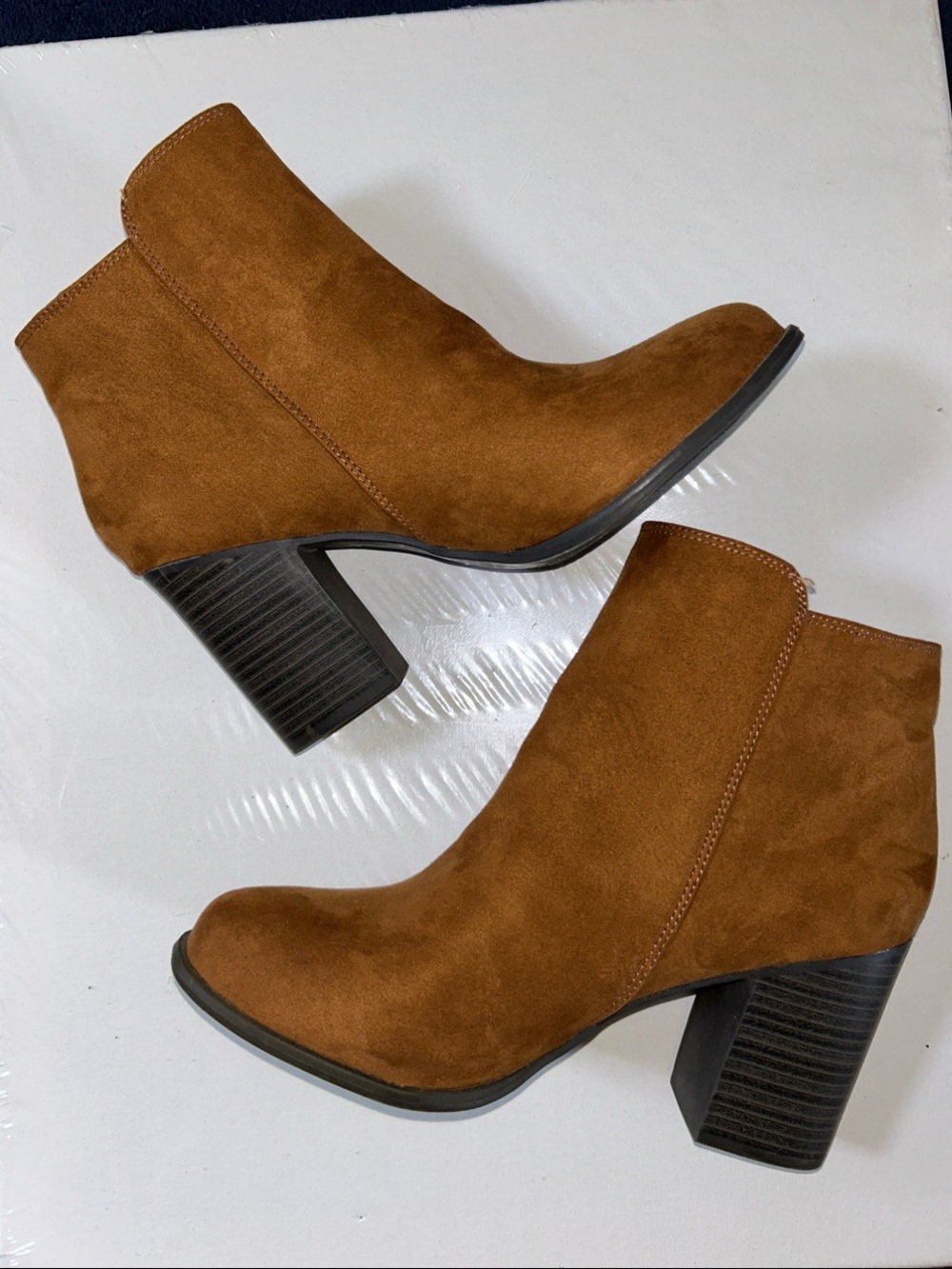 Esprit Tan Brown Suede Ankle Booties - Picture 6 of 11